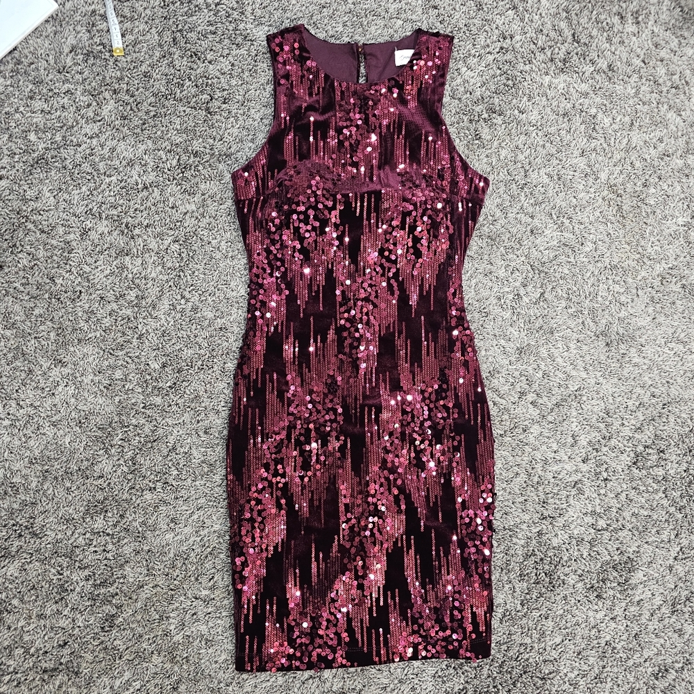 Emerald Sundae Red Sequin Mini Dress Size XS